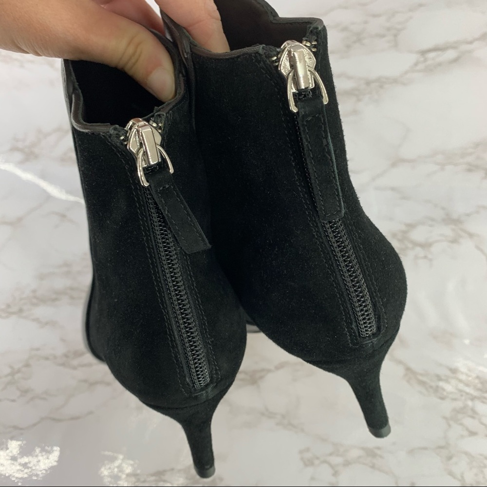 Veronica Beard Josie Black Leather Booties Pointed - Picture 5 of 10
